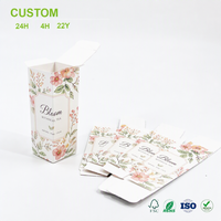 Boîte d'emballage de thé personnalisée avec impression florale aquarelle, carton pliable à rabat pour marque de thé aux herbes, boutique de cadeaux, vente en gros et au détail