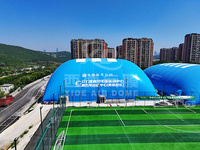 Tente de dôme d'air de football tente gonflable de PVC avec le poteau en aluminium pour des sports et des événements terrain de football transparent