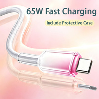 Kabel Pengisi Daya 65W Tipe C Pengisian Cepat 4 in 1 Kabel Anyaman Anti Putus untuk Earphone
