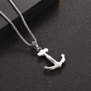 <b>Titanium</b> Steel Anchor Pendant Necklace SP820 Retro Punk Sweater Charm Geometric Design <b>Chain</b> Included - Product Image 3