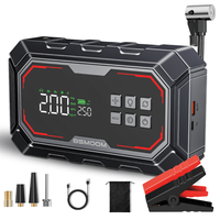 Compresseur d'air portable 3-en-1 150 PSI avec lumière LED et écran LCD, boîtier ABS, batterie externe 10000 mAh pour voiture