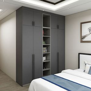 Armoire murale moderne en HDF, design en panneaux de particules mélaminés, ensemble de chambre à coucher en MDF avec une nouvelle armoire moderne personnalisée pour la maison - Product Image 2