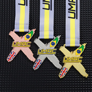 Medallas deportivas de premio Custom 2d Esmalte Aleación de zinc Medalla de metal Logo Oro Plata Cobre Brasil Reino Unido Taekwondo Medallas - Product Image 5
