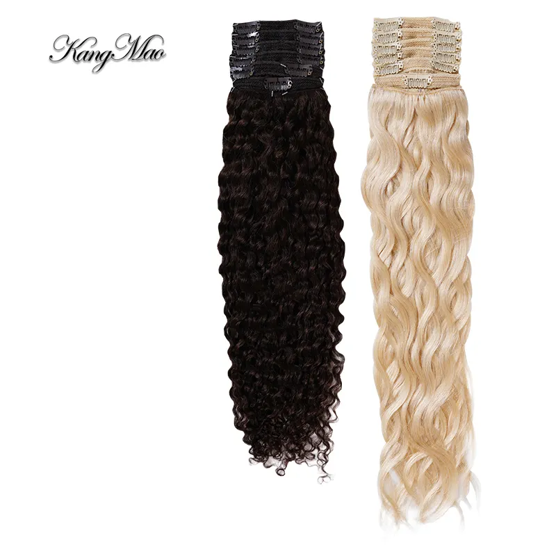 Wholesale Double Drawn Invisible Clip In Human Hair Extension Real Remy Brazilian Hair Seamless Clip In Raw Hair Extension