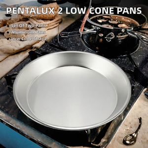 Set di 2 Teglie Coniche Basse in Alluminio Non Rivestito Pentalux per Pizza Napoletana e <span class=keywords><strong>Pastiera</strong></span> (28cm H.4cm) - Product Image 2
