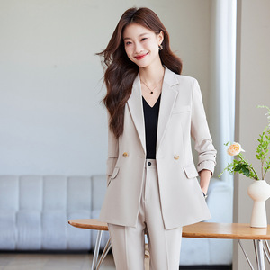 Women's Suit Set Solid Color Polyester Anti-Wrinkle Casual Workwear 2025 Spring Autumn - Product Image 1