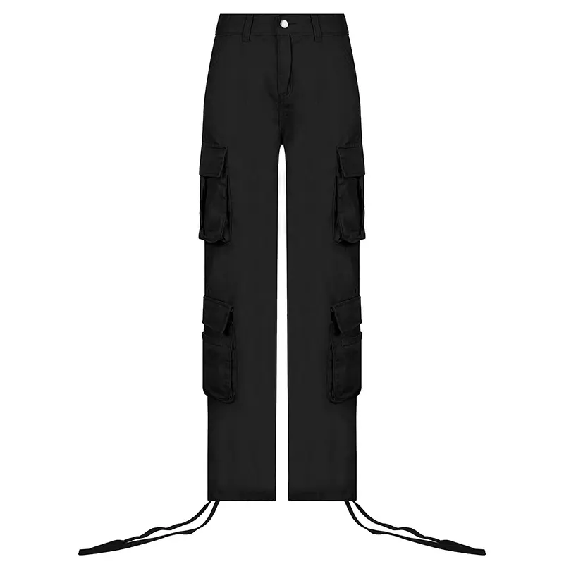 Rockmore — jean Baggy marron Vintage pour femme, Streetwear années 90, pantalon Cargo à jambes larges, taille basse, droit, en Denim