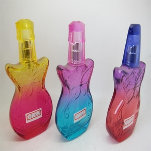 Commercio all'ingrosso di alta qualità di figura della chitarra vuoto di vetro colorato bottiglia di profumo <span class=keywords><strong>75ml</strong></span> con il pacchetto della scatola - Product Image 2
