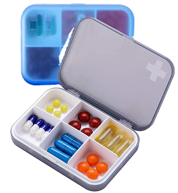 Medication Reminder Weekly Portable Hanging Supplements Plastic Pill Box