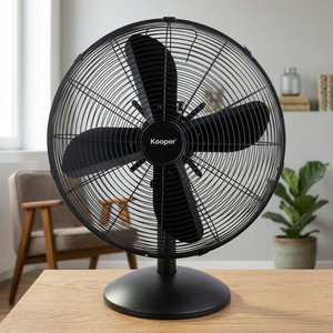 Ventilatore da Tavolo Elettrico Kooper a 4 Pale, 3 Velocità, 50W, Diametro Pale 18-28.9 Pollici, Controllo Meccanico, Design in Metallo Nero, 220-240V - Product Image 2