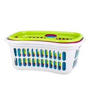 현대 디자인 플라스틱 도매 바구니 다채로운 저장 세탁 바구니