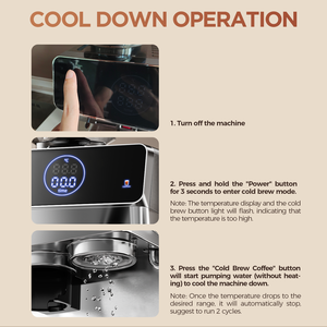 Cafetera Automática Todo en Uno, 20 Bares, con Molinillo Cónico Integrado y Varilla para Espumar Leche, para Uso Doméstico y de Oficina - Product Image 5