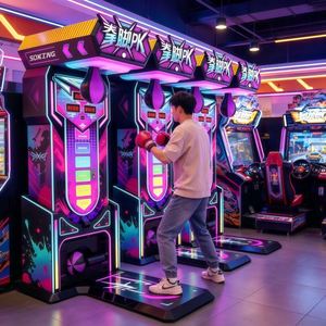 เครื่องเกมชกมวยแบบต่อยและเตะ  เครื่องทดสอบความแข็งแรง  เครื่องเล่นวิดีโอเกมหยอดเหรียญ  อุปกรณ์บันเทิงในร้านเกม - Product Image 3