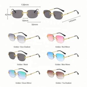 Nuevas Gafas de Sol Rectangulares Pequeñas con Logotipo Personalizado, Protección UV400, Sin Montura, para Hombre y Mujer - Product Image 6
