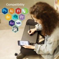 Huion-tableta gráfica electrónica HS610, 10x6 pulgadas, con interfaz tipo c, dibujo digital táctil inteligente