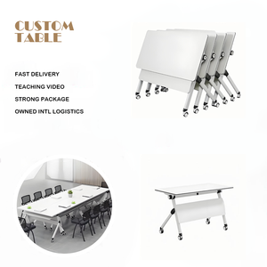 Meubles de <span class=keywords><strong>bureau</strong></span> commerciaux modernes pour salle de formation, bureaux pliables avec <span class=keywords><strong>roulettes</strong></span>, table de réunion simple <span class=keywords><strong>pliable</strong></span> - Product Image 1