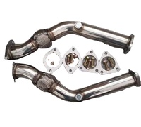 Pipa Knalpot Downpipe Baru untuk 350Z 370Z G35 G37 Q50 Q60 VQ35HR VQ37HR Kemasan Karton Baja Tahan Karat 304 Poles