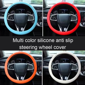 ปลอกหุ้มพวงมาลัยรถยนต์ซิลิโคนกันลื่น สีพื้น ป้องกันการลื่นไถล อุปกรณ์ตกแต่งภายใน - Product Image 2