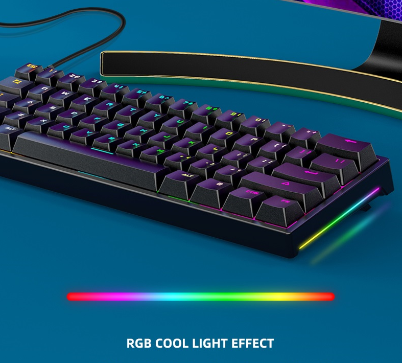 OEM G101 keyboard mechanical keyboard small wired 61key mini portable