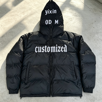 Veste matelassée en coton YIXIN personnalisée, chaude pour l'hiver, à fermeture éclair intégrale, style streetwear, manteau en duvet d'oie pour homme, vente en gros