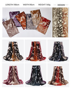 Logotipo personalizado 180*90cm Bufandas de invierno Chales Pashmina Poliéster Cachemira Bufanda Calor Headwrap al por mayor - Product Image 6