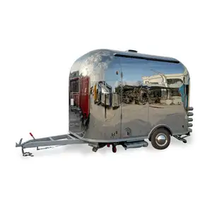 日本标准气流食品拖车，封闭式餐饮拖车出售咖啡，带冰箱的移动大篷车