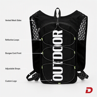 Sac à dos de course léger personnalisé pour l'extérieur, avec compartiments élastiques en Z et sangles de rangement à la taille, idéal pour la course sur sentier et le cyclisme – Fabrication OEM/ODM
