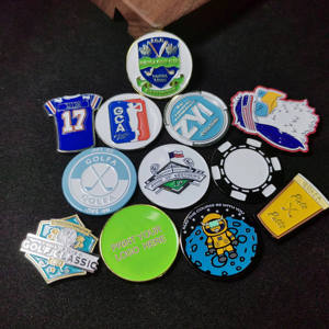 Design gratuit de haute qualité Logo personnalisé Pièce de golf en métal Marqueur de balle de golf en métal personnalisé magnétique 18 trous - Product Image 2