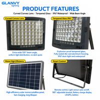 Projecteur solaire LED SMD 5730 à haut lumen, en aluminium moulé sous pression, étanche IP67, éclairage extérieur solaire avec télécommande