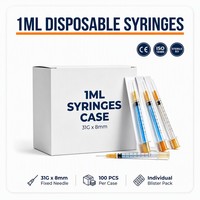 Boîtes d'emballage personnalisées pour seringues de 0,5 ml et 1 mm, couleur violette, 1 ml, 0,5 mm, 1 mm, 1/2 pouce