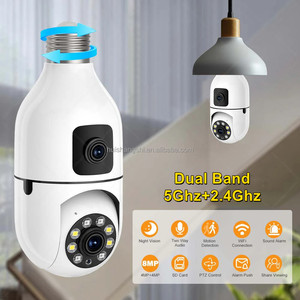 Bóng đèn 5g 4k 8MP ống kính kép Màn hình CCTV WIFI GIÁM SÁT máy ảnh trong nhà bé màn hình 360 ° E27 Bóng đèn an ninh máy ảnh không dây - Product Image 2