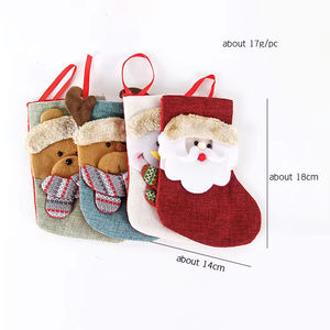 Kids Mini Cartoon Christmas Gifts Santa Claus Snowman Deer Bear Christmas Tree Decorations Hanging <strong>Stockings</strong> - Product Image 2
