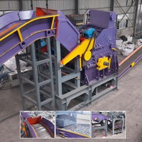 Ligne de recyclage et de tri de ferraille de vélos, coques de voitures, blocs moteur, acier, fer, aluminium, avec broyeur à marteaux pour métaux