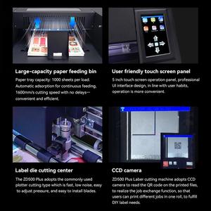Machine de découpe et de pliage de carton A3 à double tête ZD500 PLUS, alimentation automatique, découpeuse de stickers 1000 pièces avec caméra CCD - Product Image 6