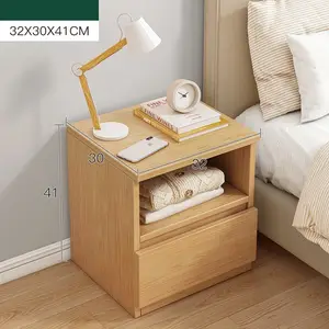 Home Modern Small Wooden Bedroom Bedside Table With Drawer