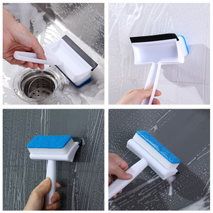 Double Sided Glass Scraper With Replaceable Heads For Wall And Mirror Cleaning Two In One Blue - Product Image 2