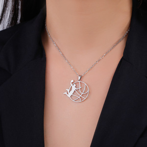 Nuevo Collar <span class=keywords><strong>de</strong></span> Acero Inoxidable con Colgante <span class=keywords><strong>de</strong></span> Baloncesto Personalizado <span class=keywords><strong>de</strong></span> la Serie Deportiva, Joyería <span class=keywords><strong>de</strong></span> Moda - Product Image 5