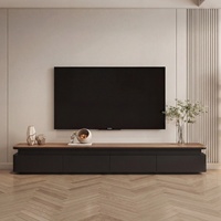 Meuble TV sur pied en bois massif avec tiroirs de rangement, combinaison de tables basses rondes grandes et petites pour salon