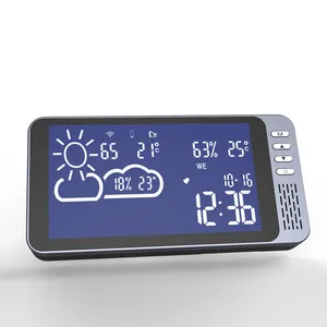家庭用天気予報Tuyawifi気象ステーションデジタル気象ステーション時計USB充電式