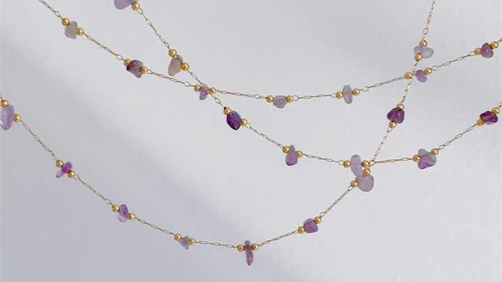 Amethyst Choker Necklace Bohemian Minimalist Jewelry