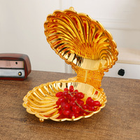 Creatieve schelpvormige fruitplateau, Europese high-end licht luxe kunst, onregelmatige vorm, driedimensionaal patroon, fruitplateau op hoge voet