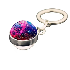 Honor of the Milky Way Crystal Ball Metal Keychain Crystal Nebula Globe Keychain