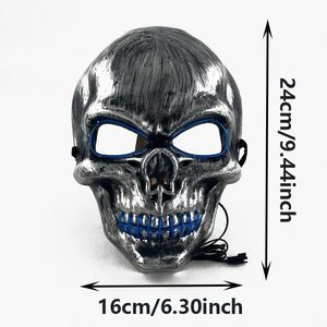 All'ingrosso teschio maschera piena di Halloween Cosplay <span class=keywords><strong>Horror</strong></span> luminoso LED maschera 10 singolo colore per la scelta del partito Glow maschera - Product Image 3