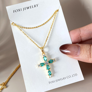 <b>Cross</b> Copper Sun Pendant with Rhodium Gold Plated Box <b>Chain</b> Unisex Gift - Product Image 6