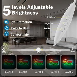 Hamburger shop open neon LED indoor hanging ambient light wall decoration shop <b>sign</b> entrance indicator light luminous <b>sign</b> 5v12v - Product Image 3