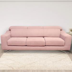 Divano a 3 Posti, Modello Winson, con Sedute Estraibili in Tessuto Rosa - Product Image 1