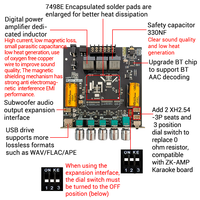 Module amplificateur Bluetooth WUZHI AUDIO HT21-3G de troisième génération 2.1 canaux TDA7498E avec subwoofer 160Wx2+220W