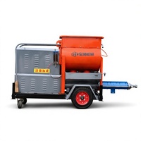 Machine de pulvérisation de mortier tout-en-un à roues, haute efficacité, avec trémie de 100 L et distance de projection de 40 m pour le mélange de ciment et de plâtre