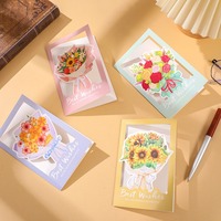 Baru kreativitas Pop bunga bentuk panas dicap kertas 'terima kasih You' pemegang kartu untuk Thanksgiving Offset dicetak kartu ucapan amplop