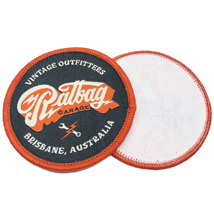 Groothandel Custom Geweven Label Patch Merrow Grens Merk Geweven Logo Patch Voor Kleding Of Hoed